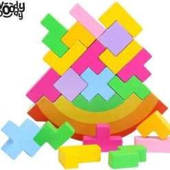 Montessori Tetris Balanceer Puzzel Groot 18cm - Educatief Speelgoed Voor Balans - Tangram Tetris Stapelspeelgoed - Motoriek En Cognitief Spel - Stapel Speelgoed Blokken - WoodyDoody -Goedkope Blokken Winkel 550x521 2
