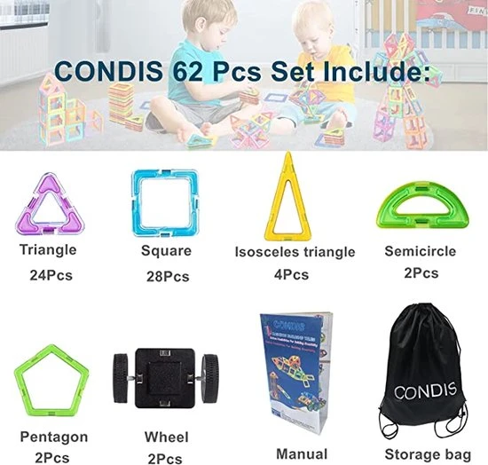 Fyse Magnetische Bouwstenen 62Pcs Magnetische Bouwblokken Magneet Speelgoed Magnetisch Speelgoed Constructie Magneten Blokken Bouwen Bouwset Blocks Cadeau Voor Kinderen 7 Fyse Magnetische Bouwstenen 62Pcs Magnetische Bouwblokken Magneet Speelgoed Magnetisch Speelgoed Constructie Magneten Blokken Bouwen Bouwset Blocks Cadeau Voor Kinderen - Afbeelding 5