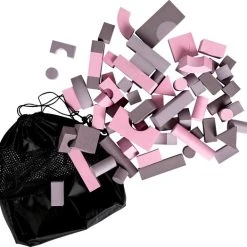 BabyDan Foam Blokken 75 Stuks In Draagtas Spring Roze