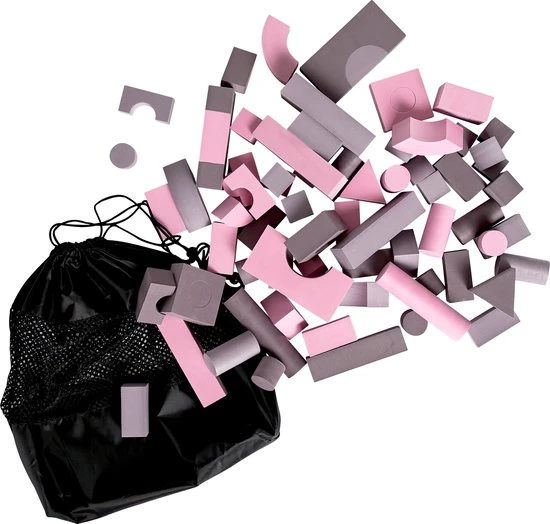 BabyDan Foam Blokken 75 Stuks In Draagtas Spring Roze 3 BabyDan Foam Blokken 75 Stuks In Draagtas Spring Roze