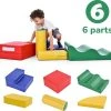 YJZQ Peuter Grote Zachte Bouwstenen Set-6 Stuk Set Kleurrijke Zachte Schuim Speeltijd Bouwstenen Voor Baby's En Kinderen-Trappen En Glijbanen Voorschoolse Speelgoed Voor Klimmen/Glijden En Kruipen-Stijl B -Goedkope Blokken Winkel 550x526 4