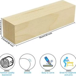 Selwo 12 Stuks Houtsnijhout, Natuurlijk Lindehout, Onbewerkt, Balsahout Om Te Snijden, Houten Blokken, Onbehandeld, Snijblok, Basswood, Snijblokken Voor Kinderen En Volwassenen, Doe-het-zelf Snijwerk (10 X 2,5 X 2,5 Cm) -Goedkope Blokken Winkel 550x527 2