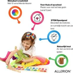 Allerion® Montessori Blokken Set - XL Blokken Speelset - Educatief Speelgoed - Stimuleert Motoriek En Creativiteit - Heldere Felle Kleuren - 100% Duurzaam Hout - Ontwikkelingsspeelgoed 12 Allerion® Montessori Blokken Set - XL Blokken Speelset - Educatief Speelgoed - Stimuleert Motoriek En Creativiteit - Heldere Felle Kleuren - 100% Duurzaam Hout - Ontwikkelingsspeelgoed -Goedkope Blokken Winkel 550x528 3