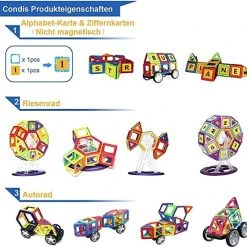 Fyse Magnetische Bouwstenen Set Voor Kinderen 160 Stuks, Magnetische Tegels Constructie STEM Magneten Speelgoed Kinderen -Goedkope Blokken Winkel 550x528 4