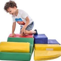 YJZQ Peuter Grote Zachte Bouwstenen Set-6 Stuk Set Kleurrijke Zachte Schuim Speeltijd Bouwstenen Voor Baby's En Kinderen-Trappen En Glijbanen Voorschoolse Speelgoed Voor Klimmen/Glijden En Kruipen-Stijl B -Goedkope Blokken Winkel 550x529 5