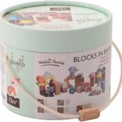Jouéco® - The Wildies Family Houten Blokken In Ton 50 Stuks -Goedkope Blokken Winkel 550x533
