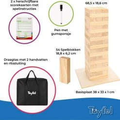 Toyfel Riski – Grote FSC® Houten Stapeltoren 70cm XXL – 54 Stapelen Stukken Met Ondersteuningsbord & Scorebord – Spannend Openluchttuinspel Voor Het Gezin -Goedkope Blokken Winkel 550x534 10