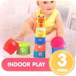 Merkloos Stapeltoren Baby Speelgoed - Letters En Cijfers + Eend - Kleurrijke Stapelbekers - Stapelbekers - Educatief Speelgoed -Goedkope Blokken Winkel 550x535 7