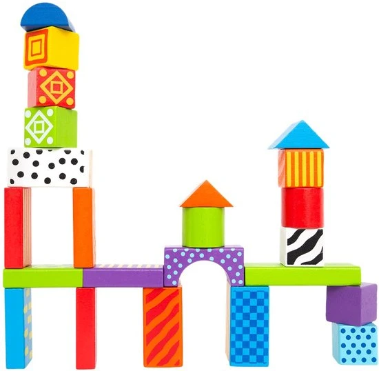 Mini Matters Toyes Mini Matters Houten Bouwblokken - Bouw Blokken Hout - Blokken Set 50-Delig - Inclusief Opslagemmer 5 Mini Matters Toyes Mini Matters Houten Bouwblokken - Bouw Blokken Hout - Blokken Set 50-Delig - Inclusief Opslagemmer - Afbeelding 3