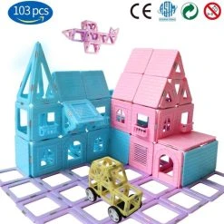 Fyse Magnetisch Speelgoed - Voordeelset 103 Stuks - Magnetische Bouwstenen - Veilig Voor Kinderen - Magna Tiles - Magnetisch Speelgoed - Stimuleer Creativiteit - Bouwset Met Magnetische Blokken