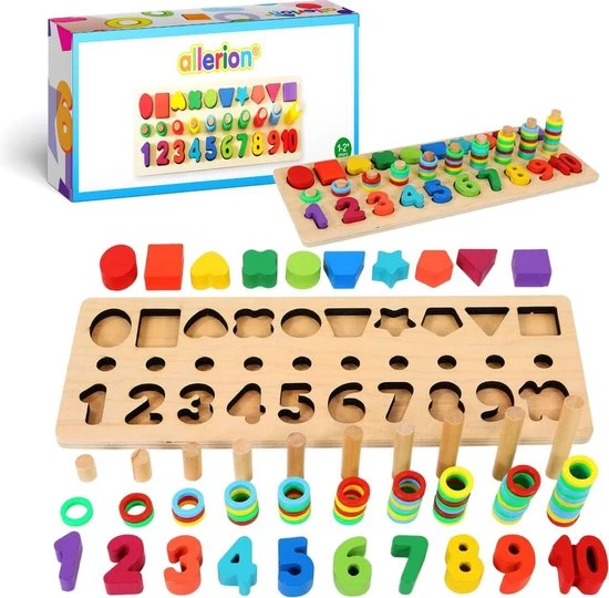 Allerion® Montessori Blokken Set - XL Blokken Speelset - Educatief Speelgoed - Stimuleert Motoriek En Creativiteit - Heldere Felle Kleuren - 100% Duurzaam Hout - Ontwikkelingsspeelgoed 3 Allerion® Montessori Blokken Set - XL Blokken Speelset - Educatief Speelgoed - Stimuleert Motoriek En Creativiteit - Heldere Felle Kleuren - 100% Duurzaam Hout - Ontwikkelingsspeelgoed
