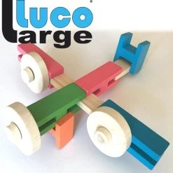 Luco Toys Luco Large ECO Blokken En Plankjes. Met Verbindingsstukken En Wielen, Past Op KAPLA, Bblocks. Duurzame Constructieset Hout. 72 Elementen. -Goedkope Blokken Winkel 550x542 4