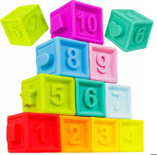 Fidgy - Baby Speelgoed - 10 Stuks - Baby Blokken - Badspeelgoed - Sensorisch Speelgoed 3 Fidgy - Baby Speelgoed - 10 Stuks - Baby Blokken - Badspeelgoed - Sensorisch Speelgoed