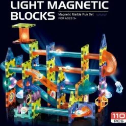 STEM Nieuwe Licht Magnetische Blokken-110 Stuk-3D Magnetisch Speelgoed- Magnetische Bouwset Met Verlichting-Light Magnetic Blocks