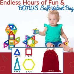 Limmys Magnetische Bouwblokken - Bouw Speelgoed Voor Jongens En Meisjes - STEM Educatief Speelgoed Is Een Perfect Cadeau - Inclusief 42 Stukken En Een Ideeënboek - Een Gratis Fluwelen Opbergtasje -Goedkope Blokken Winkel 550x544 13