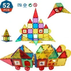 Fyse Magnetisch Speelgoed - Voordeelset 52 Stuks - Magnetische Bouwstenen - Veilig Voor Kinderen - Magna Tiles - Magnetisch Speelgoed - Stimuleer Creativiteit - Bouwset Met Magnetische Blokken