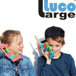 Luco Toys Luco Large ECO Blokken En Plankjes. Met Verbindingsstukken En Wielen, Past Op KAPLA, Bblocks. Duurzame Constructieset Hout. 72 Elementen. -Goedkope Blokken Winkel 550x544 8