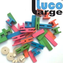 Luco Toys Luco Large ECO Blokken En Plankjes. Met Verbindingsstukken En Wielen, Past Op KAPLA, Bblocks. Duurzame Constructieset Hout. 72 Elementen. -Goedkope Blokken Winkel 550x544 9