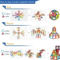 Fyse Magnetische Bouwstenen Set Voor Kinderen 160 Stuks, Magnetische Tegels Constructie STEM Magneten Speelgoed Kinderen -Goedkope Blokken Winkel 550x545 10