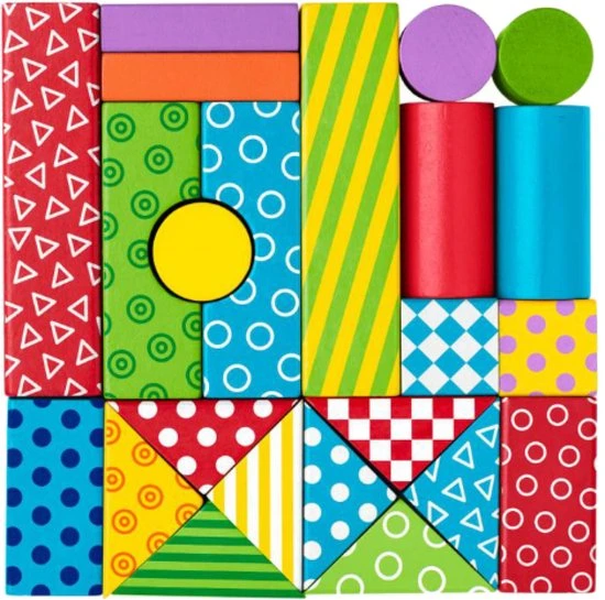 Woody Blokkenkar - Incl. 36 Blokken - Hout - 27x24x6cm 6 Woody Blokkenkar - Incl. 36 Blokken - Hout - 27x24x6cm - Afbeelding 4