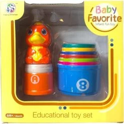 Merkloos Stapeltoren Baby Speelgoed - Letters En Cijfers + Eend - Kleurrijke Stapelbekers - Stapelbekers - Educatief Speelgoed -Goedkope Blokken Winkel 550x545 7