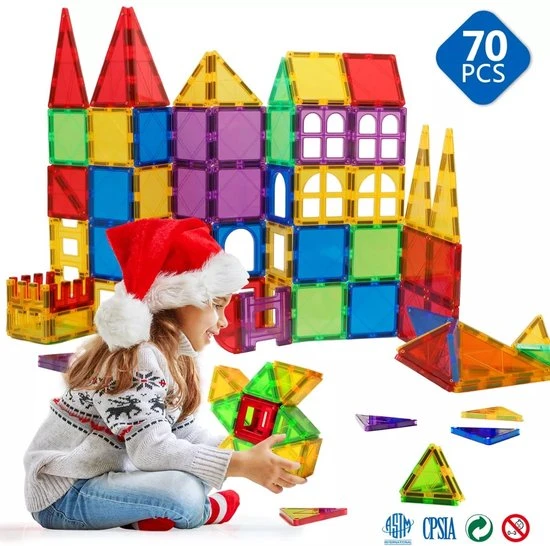 Fyse Magnetisch Speelgoed - Voordeelset 70 Stuks - Magnetische Bouwstenen - Veilig Voor Kinderen - Magna Tiles - Magnetisch Speelgoed - Stimuleer Creativiteit - Bouwset Met Magnetische Blokken 4 Fyse Magnetisch Speelgoed - Voordeelset 70 Stuks - Magnetische Bouwstenen - Veilig Voor Kinderen - Magna Tiles - Magnetisch Speelgoed - Stimuleer Creativiteit - Bouwset Met Magnetische Blokken - Afbeelding 2