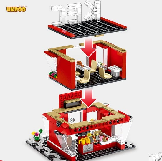 BeBo Blocks 'lego' KFC Restaurant 7 BeBo Blocks 'lego' KFC Restaurant - Afbeelding 5