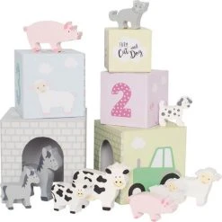 Jabadabado Stapeltoren - Boerderijdieren - Pastel