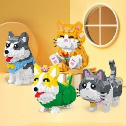 Joymaxx Blauwe Rus Kat En Poolhond - Nanoblock/Diamen Block/3D Puzzle 2 In 1 Set - Miniblokken -Goedkope Blokken Winkel 550x549 15