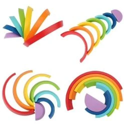 Merkloos Houten Regenboog | Klein | 7-delig | Montessori Speelgoed | Houten Speelgoed |Kidzstore.eu -Goedkope Blokken Winkel 550x550 225