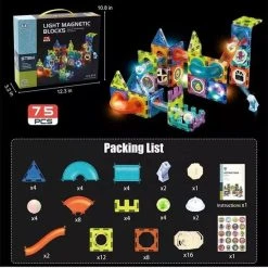 STEM Nieuwe Licht Magnetische Blokken-75 Stuk-3D Magnetisch Speelgoed- Magnetische Bouwset Met Verlichting-Light Magnetic Blocks -Goedkope Blokken Winkel 550x550 231