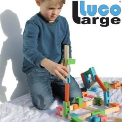 Luco Toys Luco Large ECO Blokken En Plankjes. Met Verbindingsstukken En Wielen, Past Op KAPLA, Bblocks. Duurzame Constructieset Hout. 72 Elementen. -Goedkope Blokken Winkel 550x550 263
