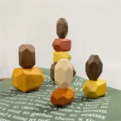 Merkloos Tumi Ishi | Houten Speelgoed | Bouwblokken | Balancing Stones | 15 Stuks | Herfstkleur | Waldorf & Montessori Speelgoed Toys | -Goedkope Blokken Winkel 550x550 289