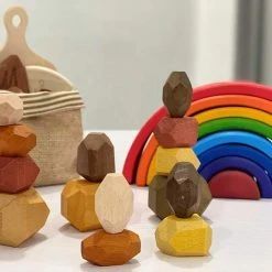 Merkloos Tumi Ishi | Houten Speelgoed | Bouwblokken | Balancing Stones | 15 Stuks | Herfstkleur | Waldorf & Montessori Speelgoed Toys | -Goedkope Blokken Winkel 550x550 290