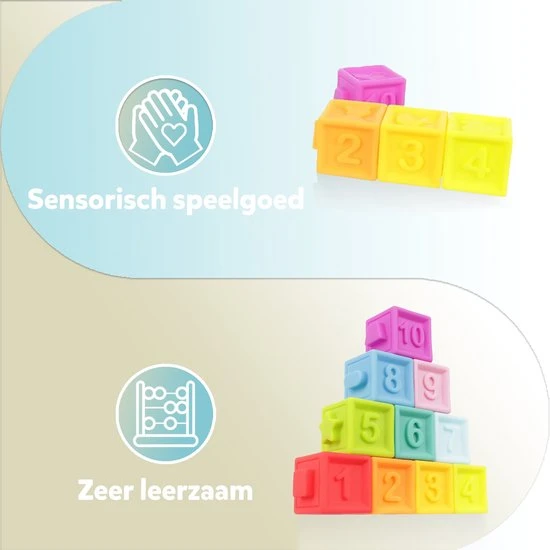 Fidgy - Baby Speelgoed - 10 Stuks - Baby Blokken - Badspeelgoed - Sensorisch Speelgoed 5 Fidgy - Baby Speelgoed - 10 Stuks - Baby Blokken - Badspeelgoed - Sensorisch Speelgoed - Afbeelding 3