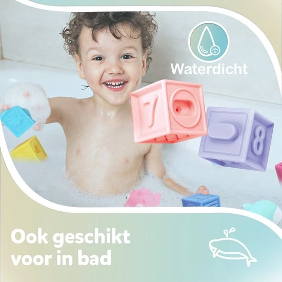 Fidgy - Baby Speelgoed - 10 Stuks - Baby Blokken - Badspeelgoed - Sensorisch Speelgoed 8 Fidgy - Baby Speelgoed - 10 Stuks - Baby Blokken - Badspeelgoed - Sensorisch Speelgoed - Afbeelding 6
