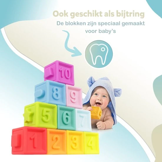 Fidgy - Baby Speelgoed - 10 Stuks - Baby Blokken - Badspeelgoed - Sensorisch Speelgoed 10 Fidgy - Baby Speelgoed - 10 Stuks - Baby Blokken - Badspeelgoed - Sensorisch Speelgoed - Afbeelding 8