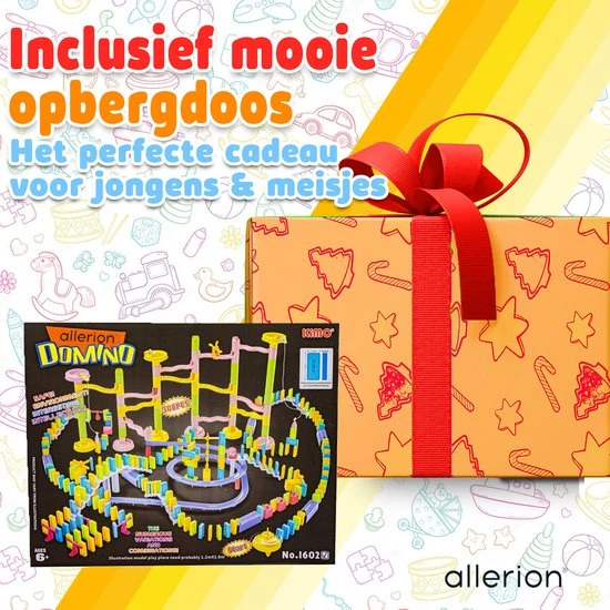 Allerion® Allerion Domino Set XL – Domino Stenen Spel Voor Kinderen – Met Knikkerbaan – 308-delig – Veel Attributen 4 Allerion® Allerion Domino Set XL – Domino Stenen Spel Voor Kinderen – Met Knikkerbaan – 308-delig – Veel Attributen - Afbeelding 2