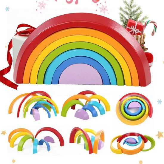 Muao Rainbow Houten Blokken 7 Stuks - Educatief Speelgoed - Bouwstenen - Houten Regenboog - Puzzelstuk Speelgoed - Geometrie Bouwstenen Voor Kinderen Baby Peuters - Geschenken Voor Kinderen 11 Muao Rainbow Houten Blokken 7 Stuks - Educatief Speelgoed - Bouwstenen - Houten Regenboog - Puzzelstuk Speelgoed - Geometrie Bouwstenen Voor Kinderen Baby Peuters - Geschenken Voor Kinderen - Afbeelding 9