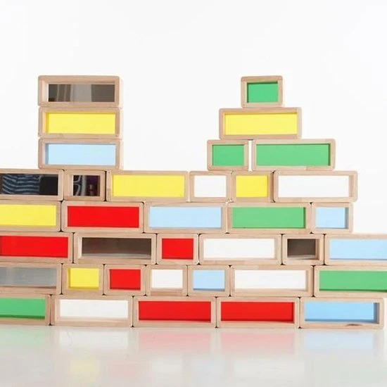 TickiT - 36 Regenboog Bakstenen Reuzen Blokken Hout 5 TickiT - 36 Regenboog Bakstenen Reuzen Blokken Hout - Afbeelding 3