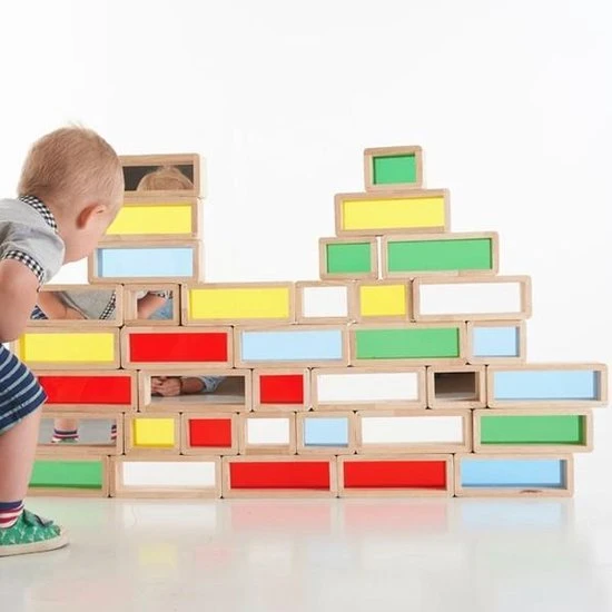 TickiT - 36 Regenboog Bakstenen Reuzen Blokken Hout 6 TickiT - 36 Regenboog Bakstenen Reuzen Blokken Hout - Afbeelding 4