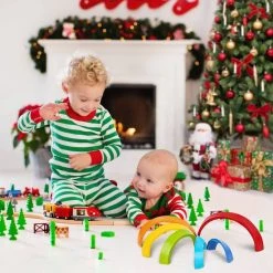 GARPROVM Houten Blokken - Houten Boogbouwstenen - Blokkenset - Stapeltoren - Regenboog - Montessori Speelgoed - STEM - Educatief Speelgoed Voor Peuters, Kinderen, Baby's, Jongens, Meisjes -Goedkope Blokken Winkel 550x550 493