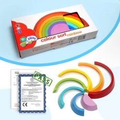 GARPROVM Houten Blokken - Houten Boogbouwstenen - Blokkenset - Stapeltoren - Regenboog - Montessori Speelgoed - STEM - Educatief Speelgoed Voor Peuters, Kinderen, Baby's, Jongens, Meisjes -Goedkope Blokken Winkel 550x550 494