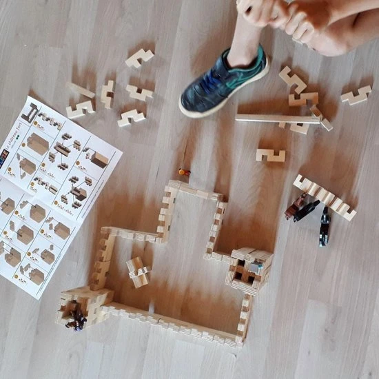 Cloze Fantasie Constructie Houten Set - 100 Puzzelstukken - Duurzaam - Cognitief Speelgoed - Bouwen - Houten Blokken - Kleine Denker 4 Cloze Fantasie Constructie Houten Set - 100 Puzzelstukken - Duurzaam - Cognitief Speelgoed - Bouwen - Houten Blokken - Kleine Denker - Afbeelding 2