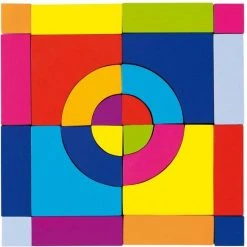 Goki BOUWBLOKKEN En PUZZEL 10x10x10cm, 24-delig, Hout, In Katoene -Goedkope Blokken Winkel 550x550 579