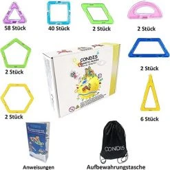 Fyse Magnetische Bouwstenen Set Voor Kinderen 160 Stuks, Magnetische Tegels Constructie STEM Magneten Speelgoed Kinderen -Goedkope Blokken Winkel 550x551 10