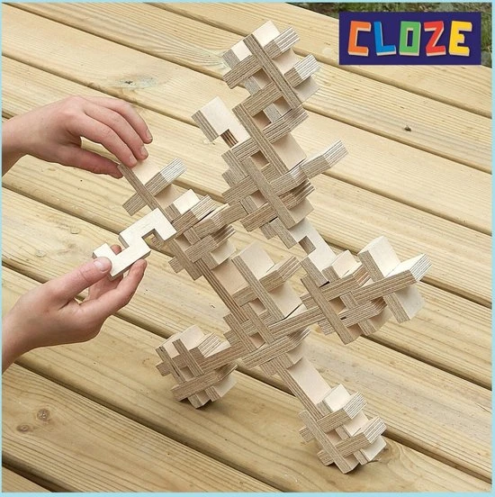 Cloze Fantasie Constructie Houten Set - 100 Puzzelstukken - Duurzaam - Cognitief Speelgoed - Bouwen - Houten Blokken - Kleine Denker 5 Cloze Fantasie Constructie Houten Set - 100 Puzzelstukken - Duurzaam - Cognitief Speelgoed - Bouwen - Houten Blokken - Kleine Denker - Afbeelding 3