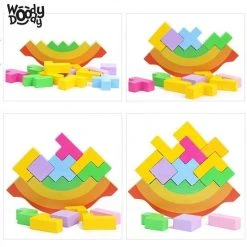 Montessori Tetris Balanceer Puzzel Groot 18cm - Educatief Speelgoed Voor Balans - Tangram Tetris Stapelspeelgoed - Motoriek En Cognitief Spel - Stapel Speelgoed Blokken - WoodyDoody -Goedkope Blokken Winkel 550x555 1