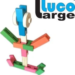 Luco Toys Luco Large ECO Blokken En Plankjes. Met Verbindingsstukken En Wielen, Past Op KAPLA, Bblocks. Duurzame Constructieset Hout. 72 Elementen. -Goedkope Blokken Winkel 550x556 3