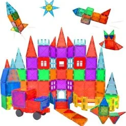 Fyse Magnetische Bouwstenen 101stuks, Magnetische Bouwblokken Magneet Speelgoed Magnetisch Speelgoed Tegels Tiles Magneten Blokken Bouwen Bouwset Cadeau Voor Kinderen Jongen Meisje 3 4 5 6 7 Jaar